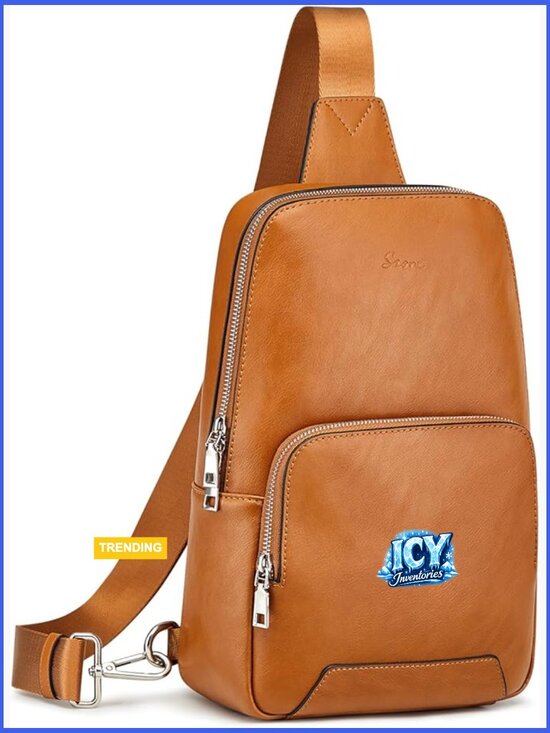 Genuine Leather Sling Bag RFID Blocking Crossbody Backpack Travel Daypack main image 5